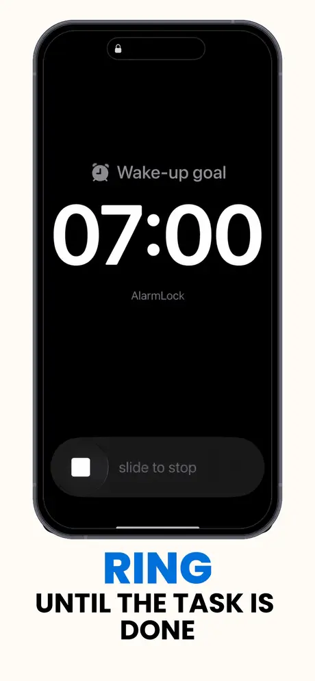 Alarma de EarlyUp sonando en la pantalla de bloqueo de iOS a las 7:00
